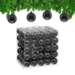 Relaxdays Weihnachtskugeln 100er Set Schwarz,Silber