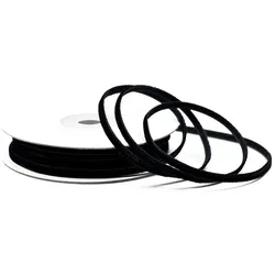 Creativery 3mm Samtband 10m Schmuckband Geschenkband Schleifenband Stoffband Uni Schwarz