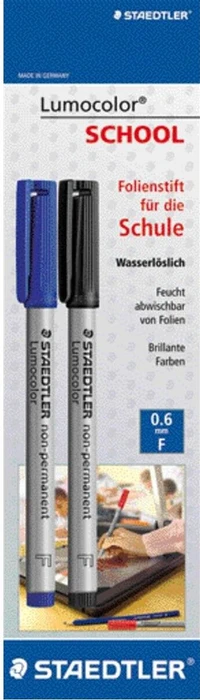 STAEDTLER Folienstift Lumocolor F nonperm 2St