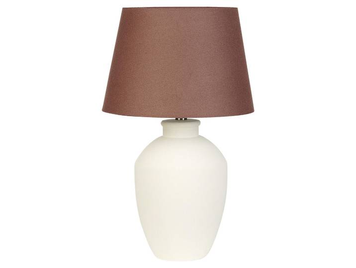 Beliani Tischleuchte Arcos 33/33/55 cm, Weiß, Keramik, E27, 33x55x33 cm, Lampen & Leuchten, Innenbeleuchtung, Tischlampen