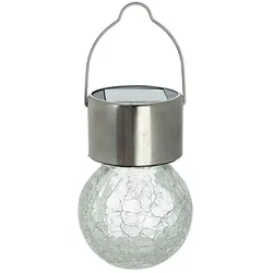 Kynast Garden Edelstahl LED Solar Glaskugel in Bruchglas Optik
