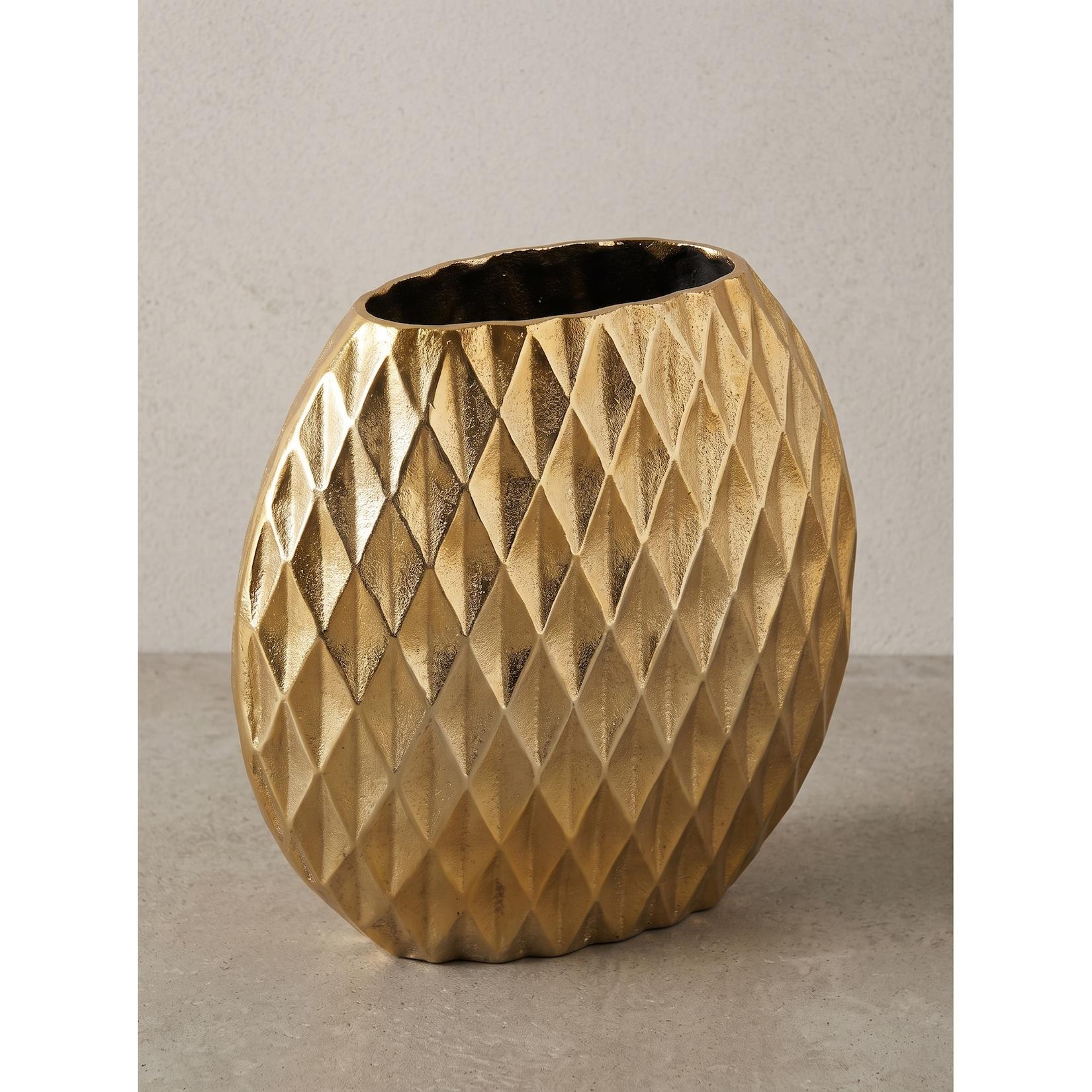Tischvase Aluminium Gold 33,5x12,5x32 cm - BERLENGA Kadima Design