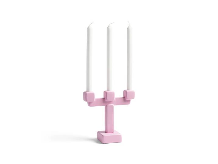 &klevering - Chunk Kerzenhalter, 3-armig, H 20,5 cm, pink