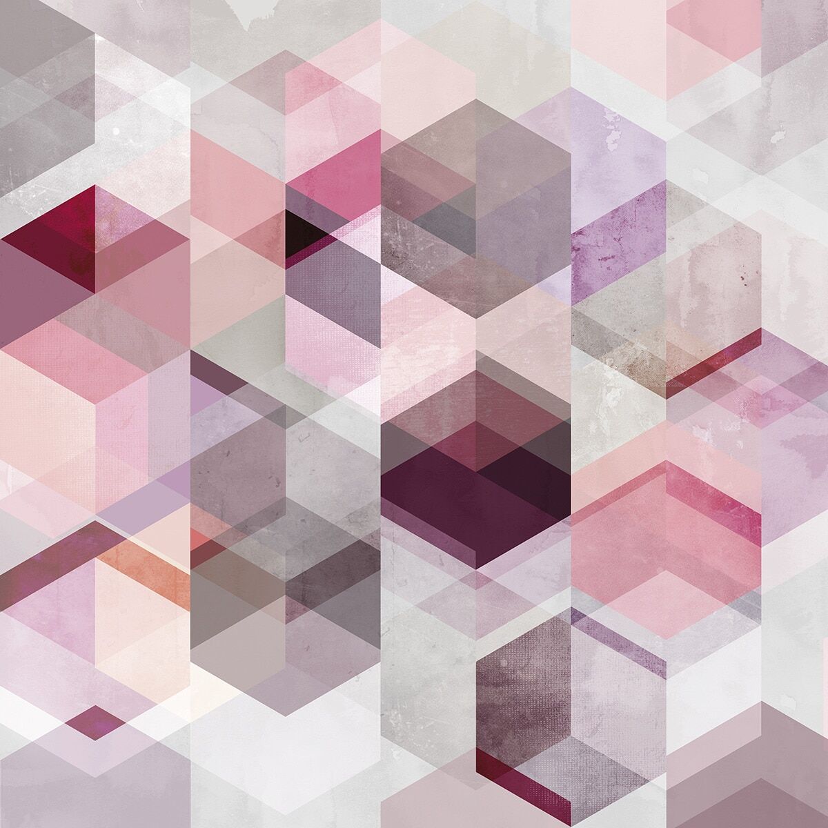 Rasch Fotomural Hexagon . Rosa