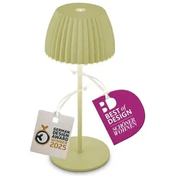 Briloner, Tischlampe, Brilo unplugged RIFFLE Akku Mini Tischleuchte mit Lichtkante - Pastellgrün (150 lm)