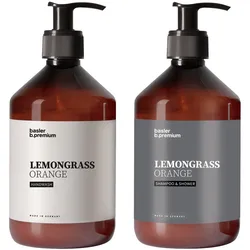 1L basler Lemongrass Orange Hair & Body Set (Handwash 500ml + Shampoo & Shower 500ml)