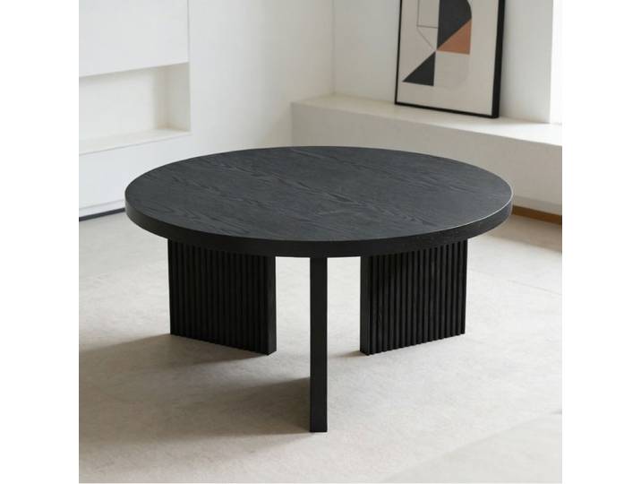 Table Basse Ronde Élégante Table de Salon Table d'Appoint Café Bout de Canapé Ronde 80 cm Design Chic Gain de Place (1 Pièce)