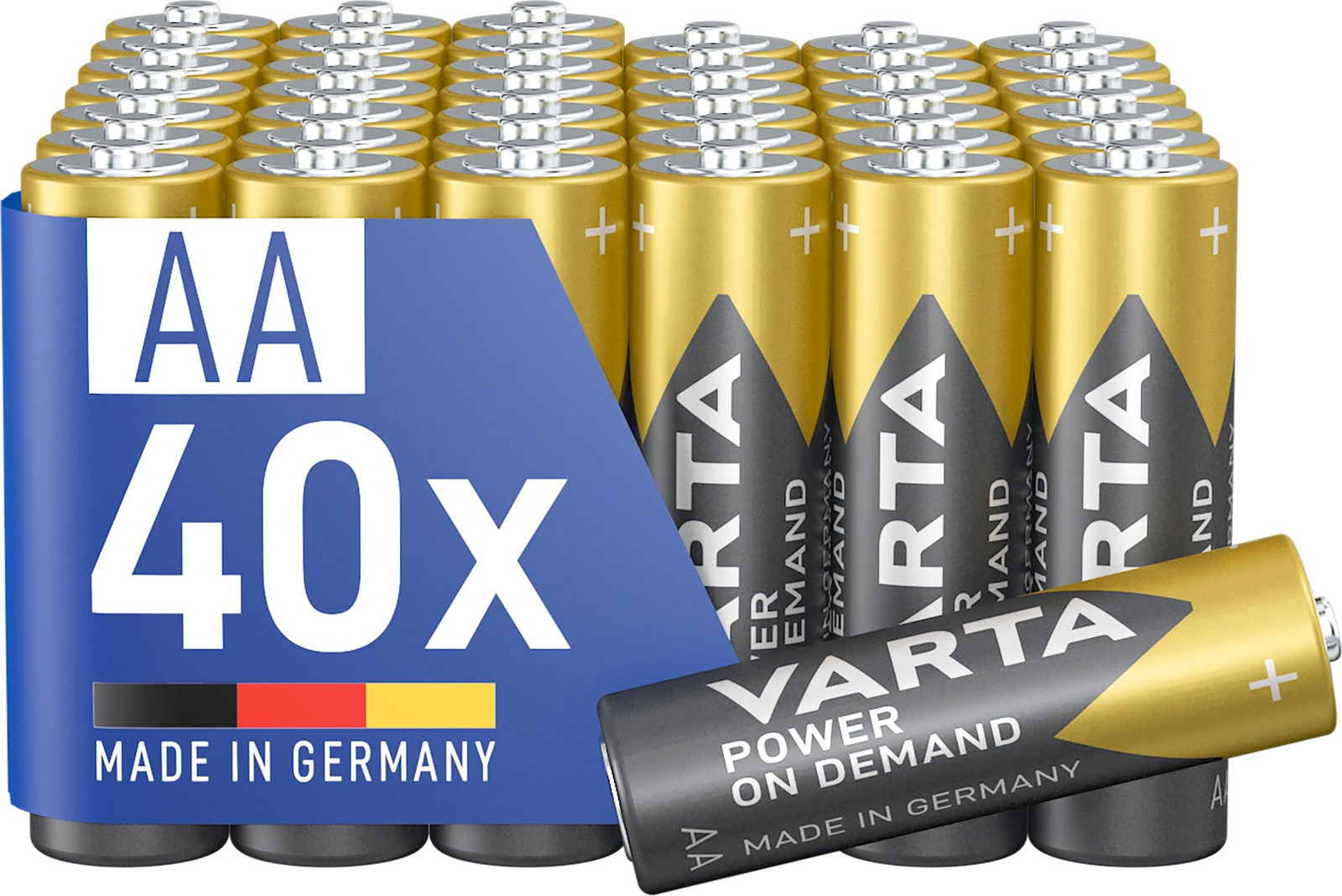 Varta AA-batterijen Power on Demand, 40 stuks, alkalisch, 1,5V