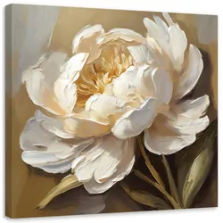 LEINWANDBILD Pfingstrose Creme wie handgemalt 40x40cm
