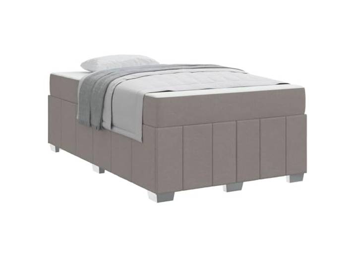 KKgypkn Boxspringbett mit Matratze 120x200, Bettrahmen mit Matratze Taupe 120 x 200 cm Stoff, modernes Design mit Taschenfederkern-Matratze mittlerer Festigkeit, stabile Pfostenbeine