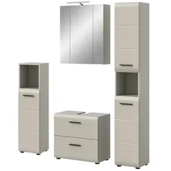 Badkombination mit Beleuchtung   ¦ beige ¦ Maße (cm): B: 150 H: 185