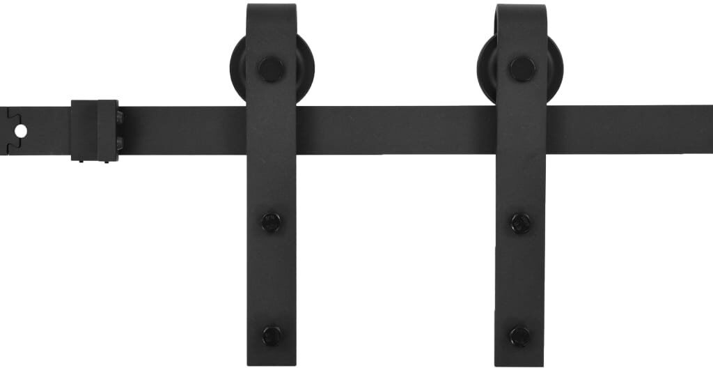 Symple Stuff Bogia Sliding Single Door Barn Door Hardware Kit Black 183cm L