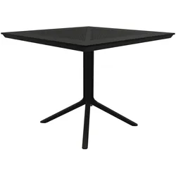 CLP Gartentisch Lenval 80 x 80 cm wetterfester Balkontisch mit UV-beständiger Oberfläche, eckiger Bistrotisch für Balkon, Terrasse und Garten