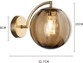 Inspire Curations Nordic Glass Ball E14 Wall Sconce amber