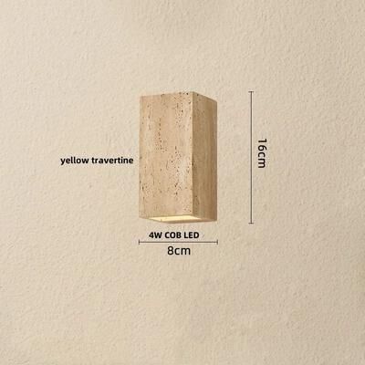Inspired Living Natural Elegance Travertine & Wood LED Wall Lamp Nordic Modern LED Wall Light Travertine Wall Sconce Bedside Wall Lamp k