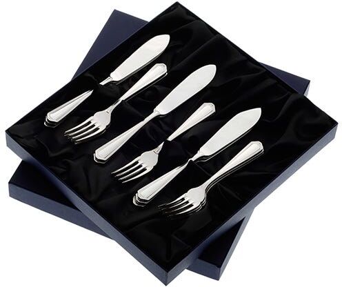 Arthur Price of England Chester Sovereign Silver Plate Set of 6 Pairs of Fish Eaters
