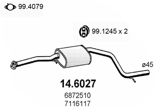 Asso Mittelschalldämpfer 146027 Für Ford