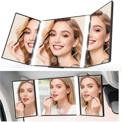 Fusion Finds LED Car Vanity Mirror With Light Modes Rechargeable Sun Visor Makeup Mirror For Cars & Trucks black