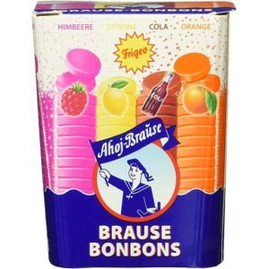 Ahoj-Brause Brausebonbons in Schachtel, 4 Sorten, zum Auflösen im Wasser, 125 g