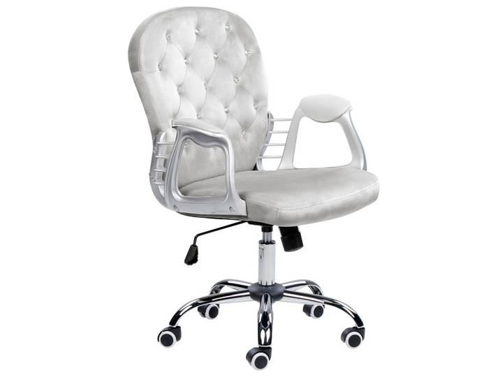 BÜROSTUHL Samtstoff Grau Princess
