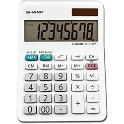 Sharp EL-310W Taschenrechner Weiß Display (Stellen): 8 batteriebetrieben, solarbetrieben