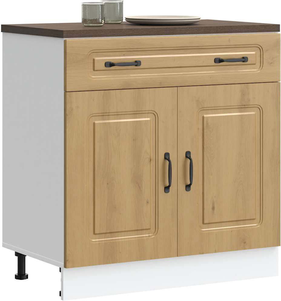 17 Stories Kitchen Base Cabinet Kalmar Engineered Wood Artisan Oak;Eiche 80cm W X 81.5cm H X 46cm D