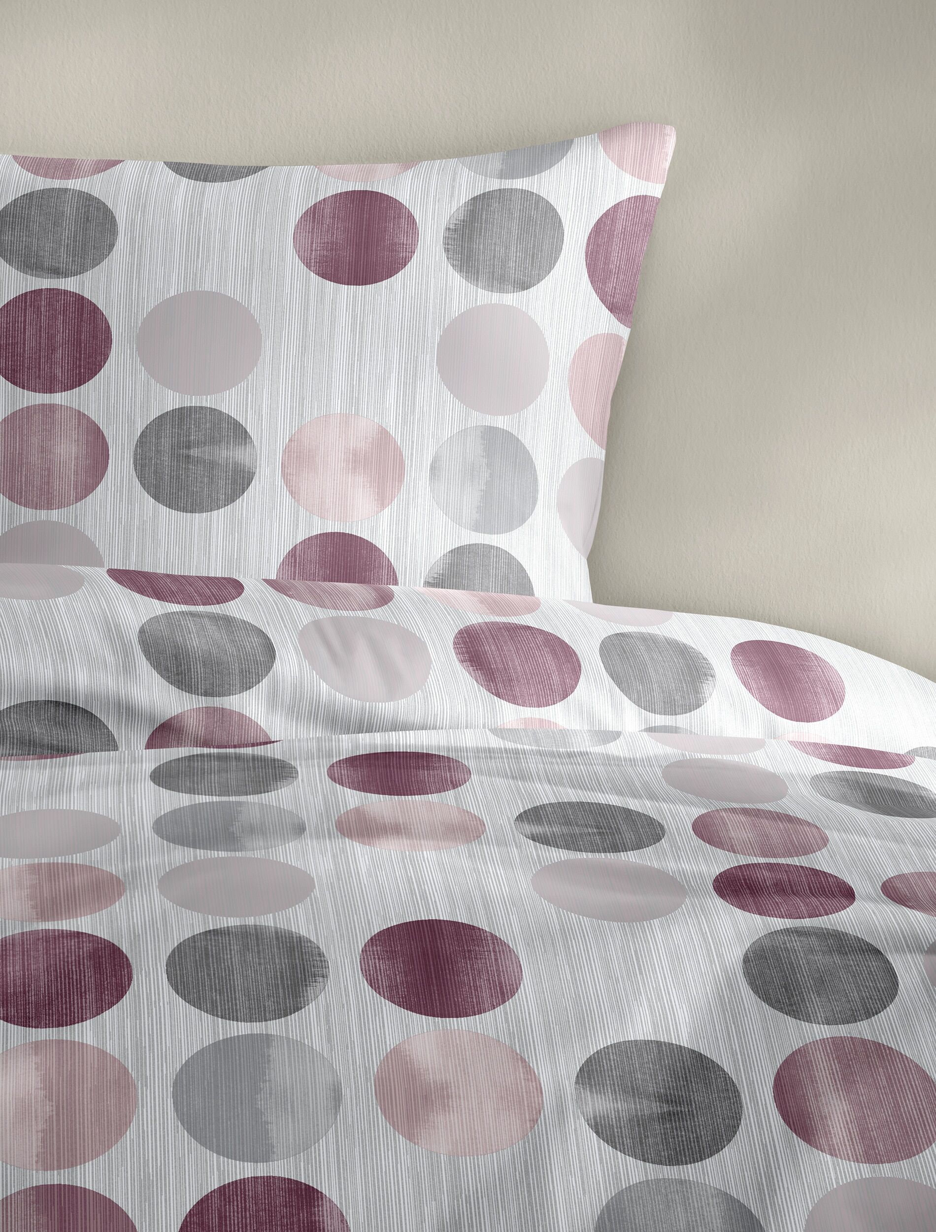 Bettwäsche BIERBAUM "Bettwäsche 4153", fraise, B/L: 135cm x 200cm, 1 Stk., 1 Stk., Mako-Satin, B/L: 80cm x 80cm, 2, Mako-Satin, Obermaterial: 100% Baumwolle, Bettwäsche, Bettwäsche, Mako-Satin, 100 % Baumwolle, pflegeleicht, seidig glänzend fraise B/L: 13