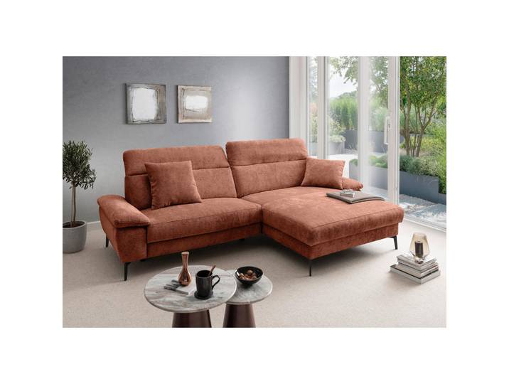 Livetastic Ecksofa, Rostfarben, Metall, Uni, Füllung: Schaumstoff, Ottomane rechts, L-Form, 300x178 cm, seitenverkehrt erhältlich, Rücken echt, Wohnzimmer, Sofas & Couches, Wohnlandschaften, Ecksofas