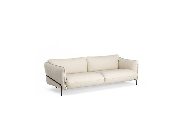 Swedese Continental Sofa Sealife Light beige/white-schwarz lackierter Stahl