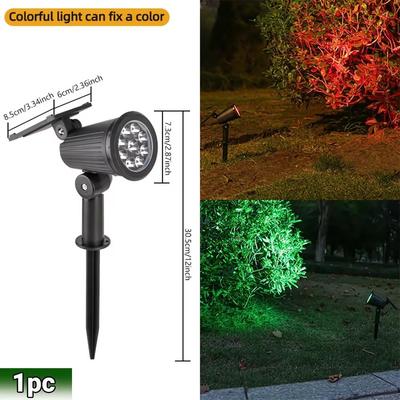 Inspired Finds RGB Solar Spot Lights 9 LED IP65 Waterproof Outdoor Landscape Lights (Brightness Adjustable) 1pc Rgb Light