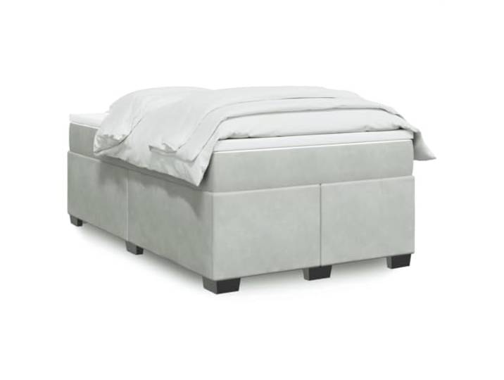 RJPLMFV Lattenrost und Matratze, Velours, Grau, 120 x 190 cm Taschenfedern, abnehmbarer Topper, robuste Füße, Premium-Komfort