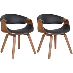 CLP 2er Set Esszimmerstuhl Foley Kunstleder   Farbe: eiche/schwarz, Material: Kunstleder