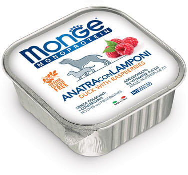 Monge Monoprotein Dog Vaschetta Multipack 24x150G ANATRA CON LAMPONI
