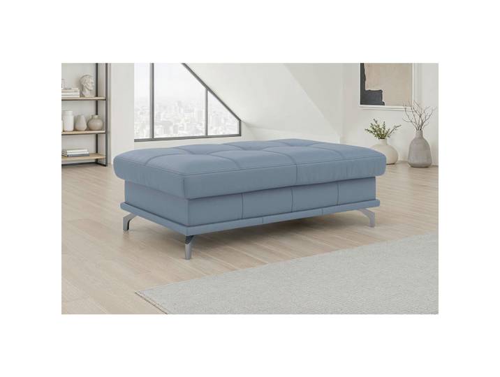 Sit & More Hocker Costello E, Graublau, Metall, Echtleder, Nappaleder, rechteckig, 133x47x72 cm, Wohnzimmer, Hocker, Sitzhocker