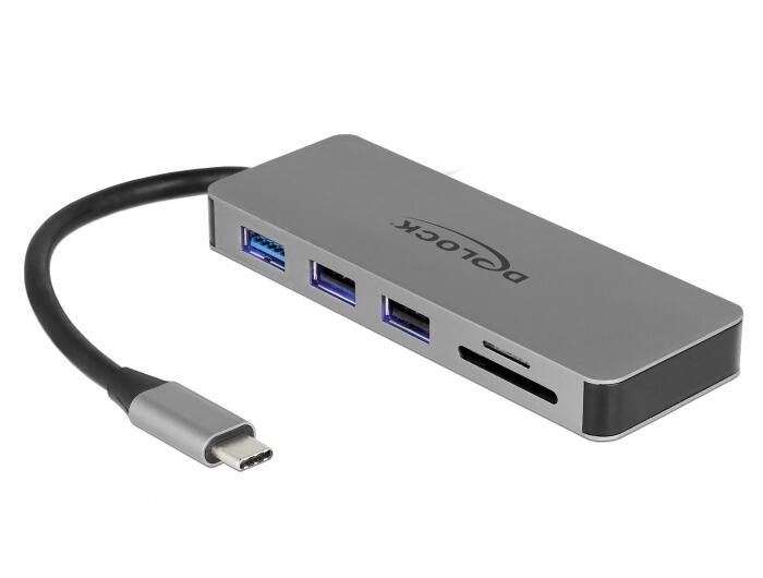DeLOCK Dockingstation für Mobilgeräte USB Type-C zu HDMI / USB 3.0 Type-A / USB 2.0 Type-A / SD / Micro SD 87743