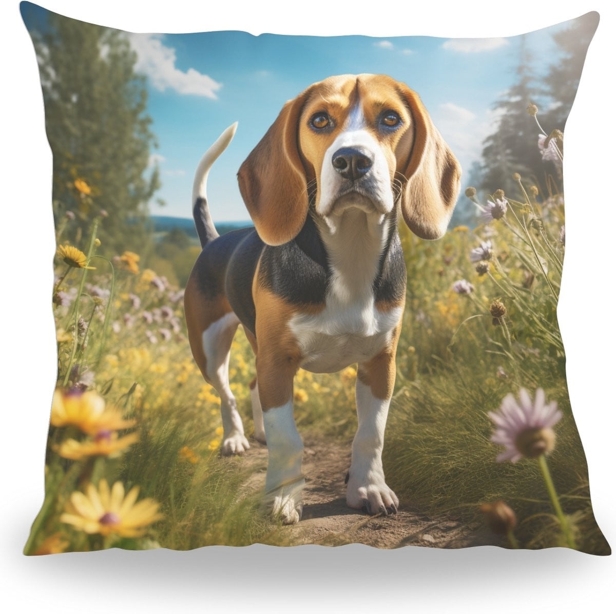 PillowBuddies Kussen met Huisdier Portret Beagle 2, 40 cm