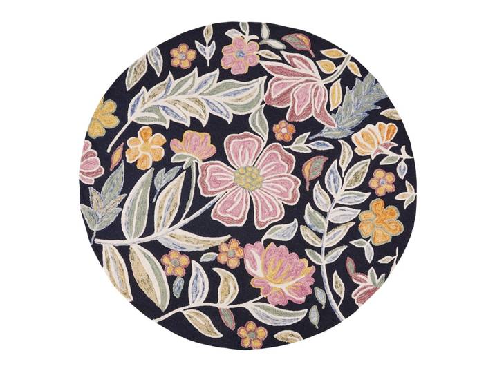 Tapis rond tufté motif floral multicolore D160