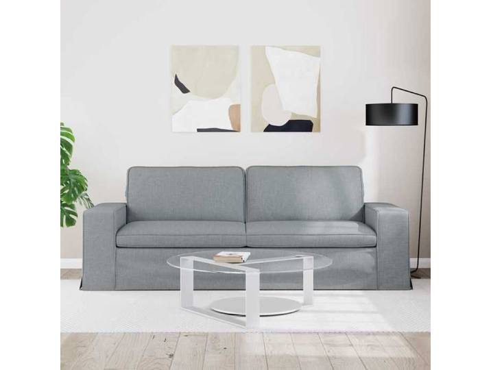 NEW Gris clair Canapé fixe 100 % polyester - - Canapé Gris clair 222X80X82 cm tissu - Pour maison(1parcel)1533779