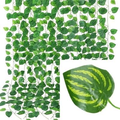 Uplifted Goods Artificial Green Ivy Leaf Garland For Home And Garden Decoration d 11m 5 Strings
