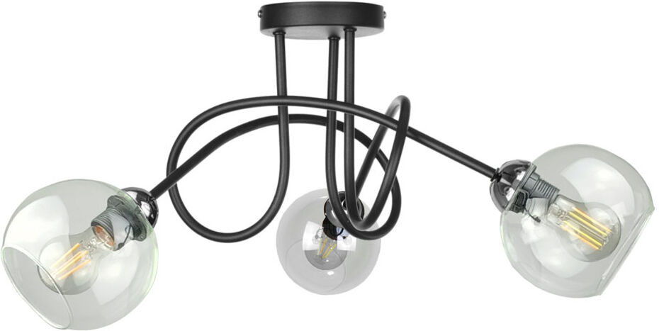 Latitude Run Alifonso Glass Semi Flush Mount Black/Silver