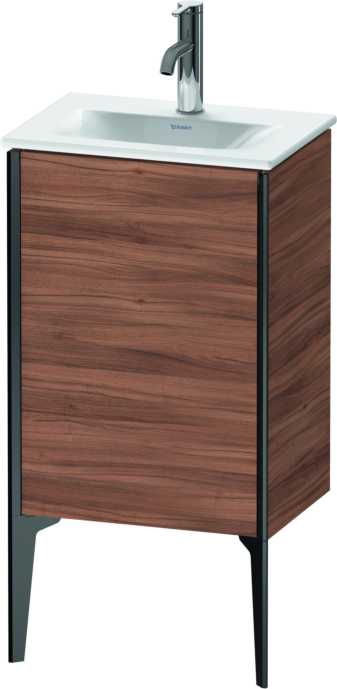 Duravit XViu Waschtisch-Unterschrank XV4068RB279 43x31x59,1cm, 1 Tür, schwarz matt, Tür rechts, nussbaum natur