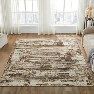 KALATY Rustic Canvas Abstract Area Rug