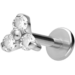 Titan Labret mit Innengewinde KRISTALLBLUME