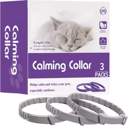 Inspire Curations CalmComfort Pheromone Collar Calming Collar For Cats For Stress Relief & Everyday Comfort gray one Size
