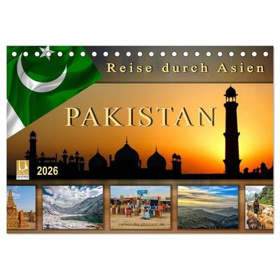 Reise durch Asien - Pakistan (Tischkalender 2026 DIN A5 quer), CALVENDO Monatskalender