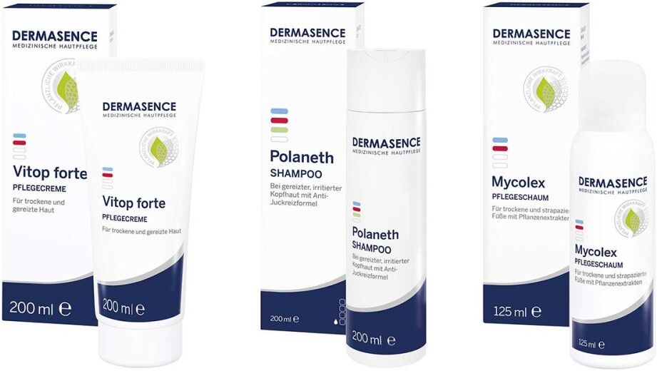 Dermasence Vitop Forte Creme+Polaneth Shampoo+Mycolex Schaum
