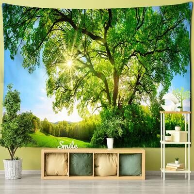 Uplift Picks Forest Tree Wall Tapestry Bohemian Nature Scenery Hanging Decor 01 230x180 Cm