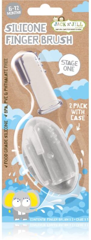 Jack N’ Jill Silicone brosse à dents de doigt pour bébé soft 6-18 mois 2 pcs
