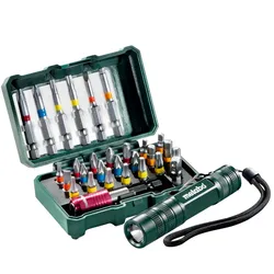 Metabo Bitset Kirchner Edition 29 teilig mit Lampe Bithalter 637434000