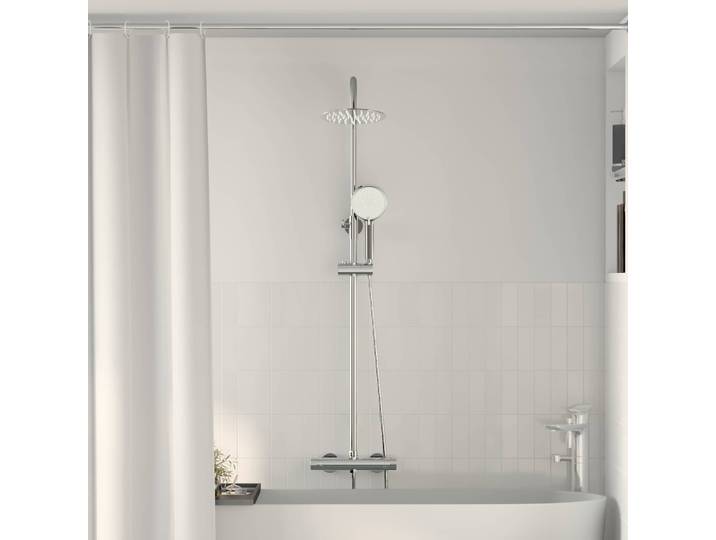 vidaXL Thermostatisches Duschset Chrom 27 x 46 x 123 cm Edelstahl 201